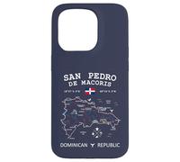 San Pedro de Macoris República Dominicana Bandera Mapa Coordenadas Carcasa para iPhone 15 Pro