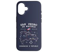 San Pedro de Macoris República Dominicana Bandera Mapa Coordenadas Carcasa para iPhone 16