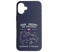 San Pedro de Macoris República Dominicana Bandera Mapa Coordenadas Carcasa para iPhone 16 Plus
