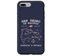 San Pedro de Macoris República Dominicana Bandera Mapa Coordenadas Carcasa para iPhone 7 Plus/8 Plus