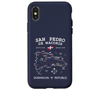 San Pedro de Macoris República Dominicana Bandera Mapa Coordenadas Carcasa para iPhone X/XS