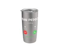 San Pedro está llamando y debo ir a Belice de viaje Vaso térmico de acero inoxidable de doble pared