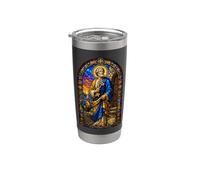 San Pedro Llaves Gallo Catedral Gótico Mosaico Arte Icono Vaso térmico de acero inoxidable de doble pared