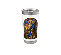 San Pedro Llaves Gallo Catedral Gótico Mosaico Arte Icono Vaso térmico de acero inoxidable de doble pared