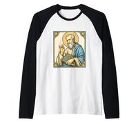San Pedro Rock Clásico Vibra Católica Petros sobre Esta Roca Camiseta Manga Raglan