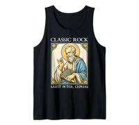 San Pedro Rock Clásico Vibra Católica Petros sobre Esta Roca Camiseta sin Mangas