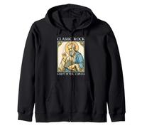 San Pedro Rock Clásico Vibra Católica Petros sobre Esta Roca Sudadera con Capucha