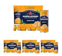 San Pellegrino Refresco Naturali Naranja, 6 Latas de 33cl (Paquete de 4)