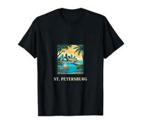 San Petersburgo, Florida, Horizonte costero, Atardecer, gráfico Camiseta