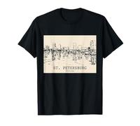 San Petersburgo, Florida, Vendimia, Horizonte Dibujo Camiseta