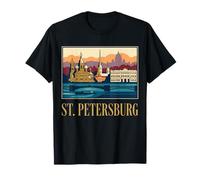 San Petersburgo Rusia Catedral Horizonte Río Arte Camiseta