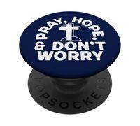 San Pío Pray Hope and Don't Worry Cita Católica Santo PopSockets PopGrip Adhesivo