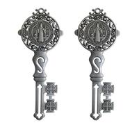 San Rafael Arcangel - Double Pack Saint Benedict Key Blessing for Protection - Home and Door Hanger - Wall Hanger Catholic Gifts - Llave de San B
