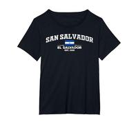 San Salvador El Salvador Camiseta, Mujer Tallas Grandes, Negro, 5XL Grande