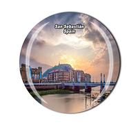 San Sebastián España Imán de nevera Cristal Turístico Recuerdo Souvenirs España Colección de regalo Refrigerador Adhesivo Magnético