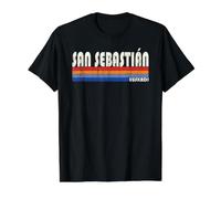 San Sebastián Euskadi Estilo Retro Años 70 80 Camiseta gráfica económica, Hombre, Negro, M