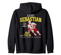 San Sebastián Patrón del Hockey Deportes de Hielo Atletas Sudadera con Capucha