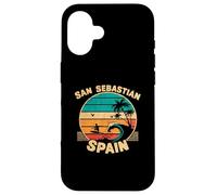 San Sebastian Spain Ciudad Apasionada por Surfear Olas Carcasa para iPhone 16