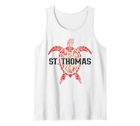 San Tomás USVI Tribal Tortuga Marina Surfer Buceo Souvenir Camiseta sin Mangas