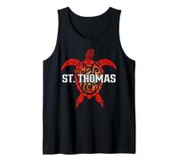 San Tomás USVI Tribal Tortuga Marina Surfer Buceo Souvenir Camiseta sin Mangas