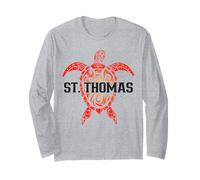 San Tomás USVI Tribal Tortuga Marina Surfer Buceo Souvenir Manga Larga