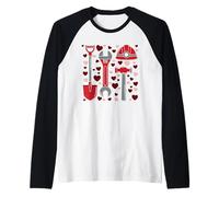 San Valentín Herramientas de construcción Corazones Amor Camiseta Manga Raglan