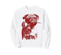 San Valentín Pug con corazón Gafas de Sol Rosa Floral romántico Perro Sudadera