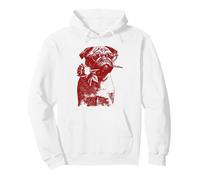 San Valentín Pug con corazón Gafas de Sol Rosa Floral romántico Perro Sudadera con Capucha