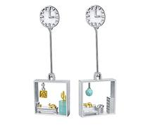 San Valentin Regalos Mujer Springlight Pendientes de plata de ley S925 con piedra preciosa natural de gato perezoso en casa, cuadrados, regalos para mujer, pendientes mujer.