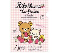 San-X Rilakkuma Korilakkuma plástico transparente carpeta A4 Pari de fresa rosa