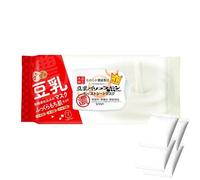 Sana Nameraka Honpo Soy Milk Isoflavone Moist Facial Sheet Mask N 32 sheets - Includes Cotton Pads 4pcs