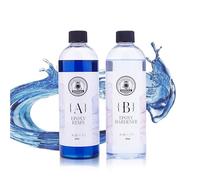 SANAAA EPOXY RESIN - Resina epoxi azul océano 474 ml sin burbujas y brillante, kit de resina epoxi, autonivelante y endurecedor para manualidades, bisutería, formas de resina (237 ml x 2)