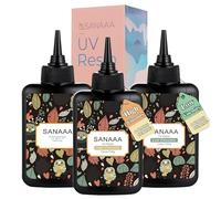 SANAAA Resina UV Transparente Tipo Dura 300g, Resina UV de Baja, Media y Alta Viscosidad, Endurecimiento con Luz Solar para Fabricación de Joyas y Decoraciones