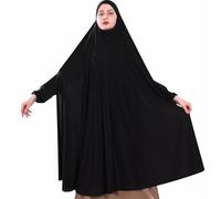 SANAAYAH Ihram Ahram Ehram para mujer Hajj Umrah blanco o negro (negro, 153 cm)