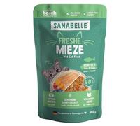 Sanabelle Freshe Mieze - Trucha, Pavo y Pollo, Bolsa de 100 g, Totalmente reciclable, Comida húmeda al Vapor para Gatos, Comida para Gatos como recién cocinada, una Marca de Alimentos para Mascotas