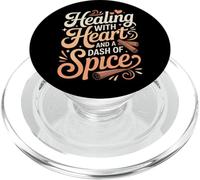 Sanación con corazón y una pizca de calabaza especia enfermera PopSockets PopGrip para MagSafe
