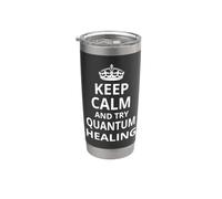 Sanación cuántica/"Mantén la calma y prueba la curación cuántica" Vaso térmico de acero inoxidable de doble pared