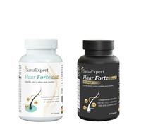 SanaExpert® Haar Forte Gold + Pro Man - Pack Dúo Capilar Mujer y Hombre | Con Biotina y Zinc | 2 x 60 Cápsulas | Fabricado en Alemania