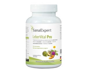 SanaExpert LeberVital Pro - Suplemento Natural para la Purificación y Salud Hepática - Con Cardo Mariano, Cúrcuma, Alcachofa, Raíz de Diente de León y Vitamina C - 120 Cápsulas - Fabricado en Alemania