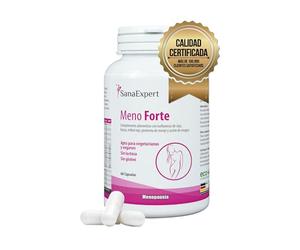 SanaExpert Meno Forte - Suplemento Natural para Aliviar los Síntomas de la Menopausia - Con Isoflavonas de Soja, Calcio, Selenio y Vitaminas - 60 Cápsulas - Fabricado en Alemania