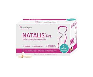SanaExpert Natalis Pre, Suplemento Vitamínico para la Concepción y Mujeres en Embarazo con Ácido Fólico, Vitamina D, Hierro, Vitaminas para la Fecundación- 30 Cápsula pack de 3 unidades