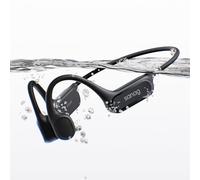 SANAG B33S Auriculares Conduccion Osea Natacion, IPX8 Impermeable, Open Ear Bone Headphones, Cascos Bluetooth con Micrófono, Reproductor MP3 de 32GB, 8H Autonomía para Natación, Nadar, Correr, Negro
