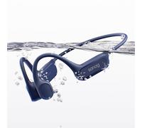 SANAG B33S Auriculares Conduccion Osea Natacion, IPX8 Impermeable, Open Ear Bone Headphones, Cascos Bluetooth con Micrófono, Reproductor MP3 de 32GB, 8H Autonomía para Natación, Nadar, Correr, Azul