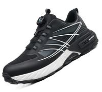 SANANG Zapatos de Trabajo de Seguridad para Hombre Zapatillas Deportivas con Parte Superior Tejida Transpirable, Puntera de Acero y Suela Resistente a Perforaciones