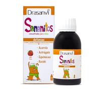 Sananitos Defensas Drasanvi con Acerola y Equinacea en 150ml Sin Gluten | Con Vitaminas C, B6, B12 y Zinc, Ayuda al Sistema Inmunitario, Formula con Lactoferrina, Sabor Fresa para Ninos Diariamente