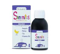 Sananitos Descanso Drasanvi con Amapola y Tila Platano 150ml Sin Gluten | Con Amapola, Melisa, Tila y Vitamina B6, Ayuda a Conciliar el Sueno de los Mas Pequenos, Sabor Platano, Vegano Diariamente