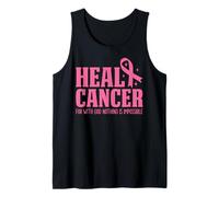 Sanar el cáncer Porque con Dios Nada es Imposible Cáncer de Mama Camiseta sin Mangas