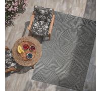 SANAT Berlin Alfombra Impermeable para Interiores y Exteriores - Balcón, Terraza, Jardín, Cocina, Baño o Salón - Gris, 160 x 230