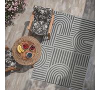 SANAT Berlin Alfombra Impermeable para Interiores y Exteriores - Balcón, Terraza, Jardín, Cocina, Baño o Salón - Gris, 140 x 200