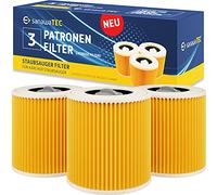 SANAWATEC 3 filtros de cartucho compatibles para aspiradora Kärcher WD3 Premium WD2 WD3 WD1 MV3 MV2 WD 3P Extension Kit contra polvo fino / olores sustituye a 6.414-552.0, 6.414-772.0, 6.414-547.0